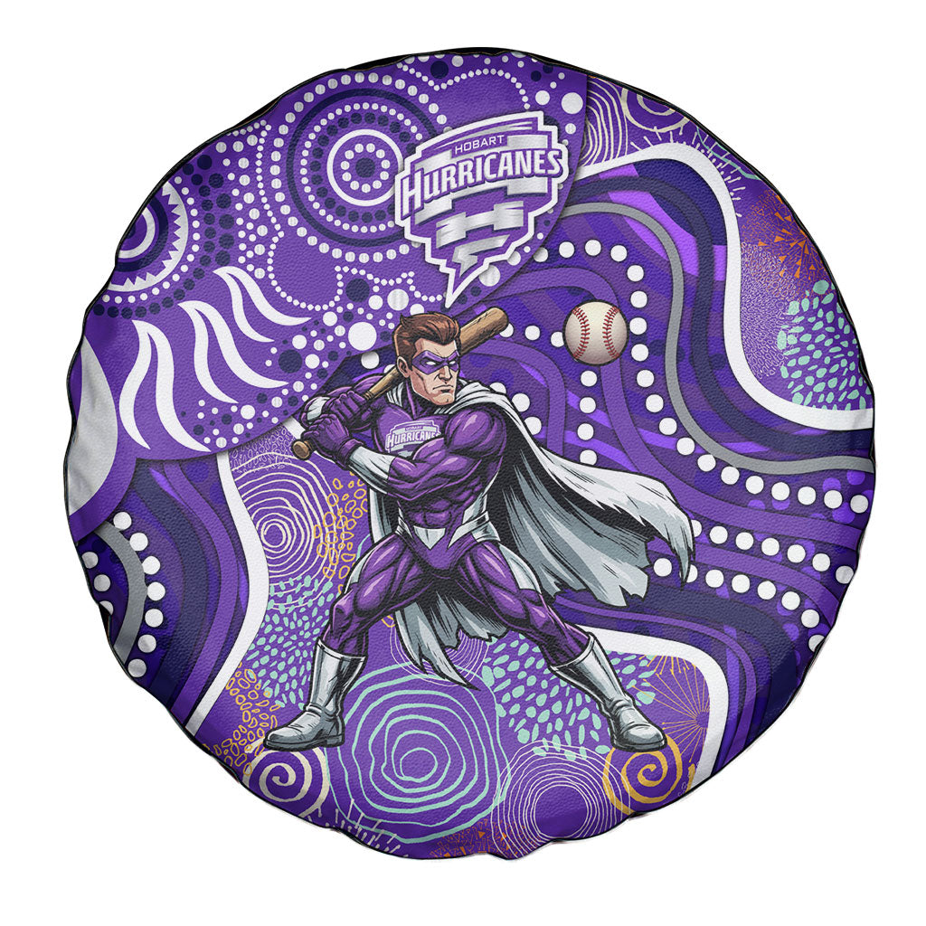 Hobart Hurricanes Spare Tire Cover Indigenous Dot Art Superhero Batter Tribal Pattern