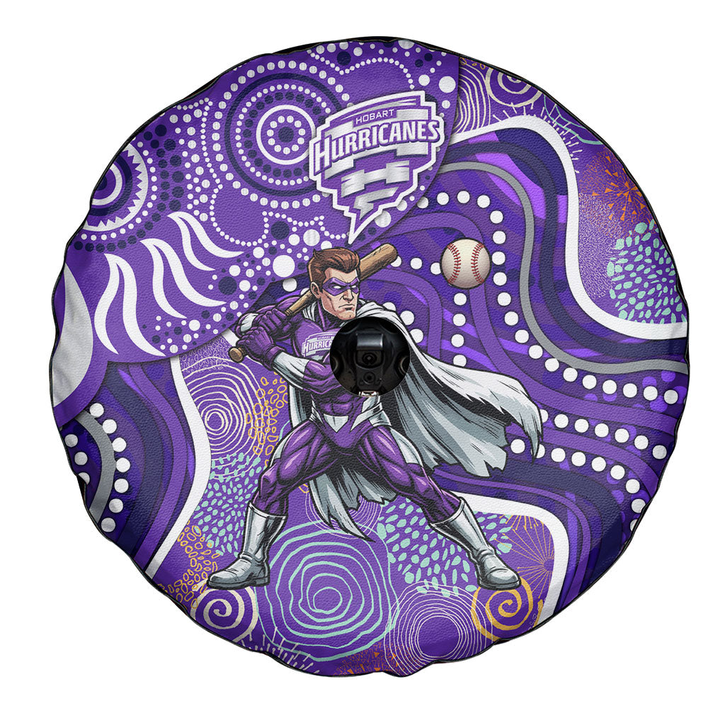 Hobart Hurricanes Spare Tire Cover Indigenous Dot Art Superhero Batter Tribal Pattern