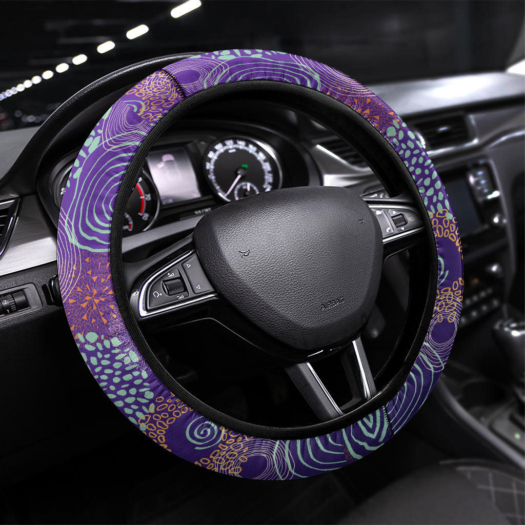 Hobart Hurricanes Steering Wheel Cover Indigenous Dot Art Superhero Batter Tribal Pattern