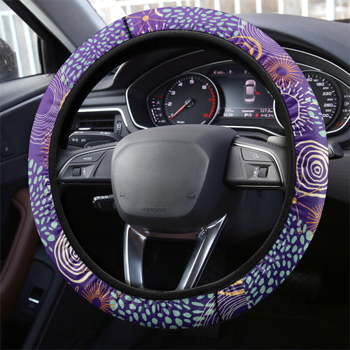 Hobart Hurricanes Steering Wheel Cover Indigenous Dot Art Superhero Batter Tribal Pattern