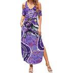 Hobart Hurricanes Summer Maxi Dress Indigenous Dot Art Superhero Batter Tribal Pattern