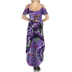 Hobart Hurricanes Summer Maxi Dress Indigenous Dot Art Superhero Batter Tribal Pattern