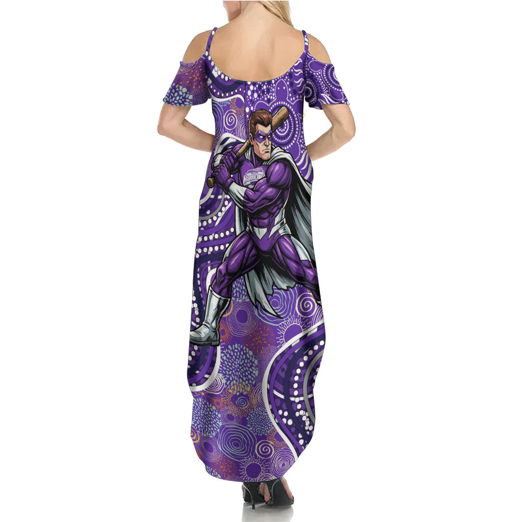 Hobart Hurricanes Summer Maxi Dress Indigenous Dot Art Superhero Batter Tribal Pattern