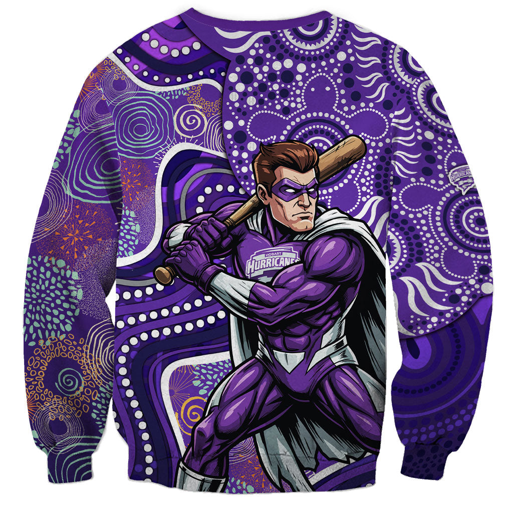 Hobart Hurricanes Sweatshirt Indigenous Dot Art Superhero Batter Tribal Pattern