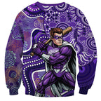 Hobart Hurricanes Sweatshirt Indigenous Dot Art Superhero Batter Tribal Pattern