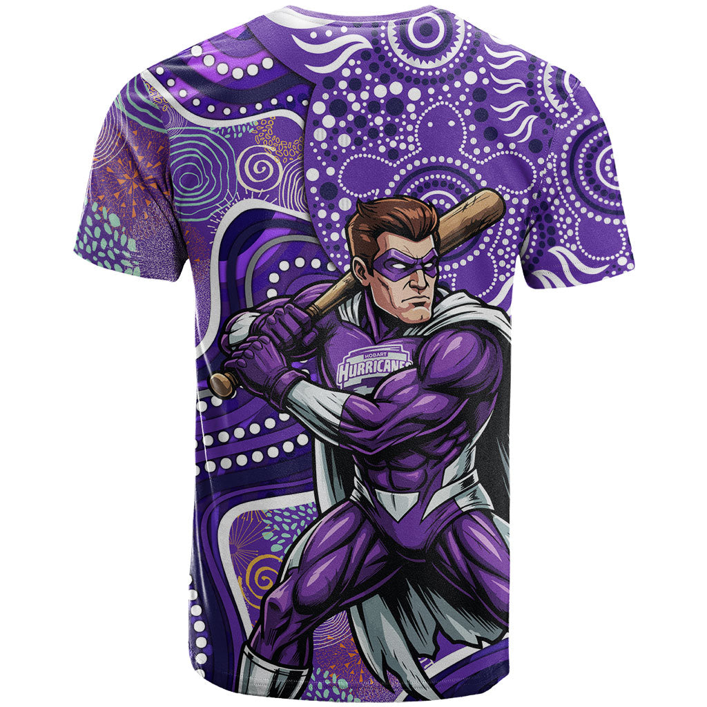 Hobart Hurricanes T Shirt Indigenous Dot Art Superhero Batter Tribal Pattern