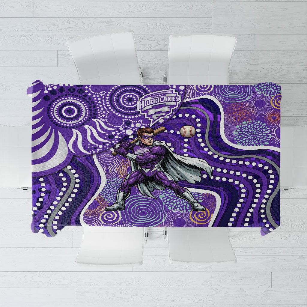 Hobart Hurricanes Tablecloth Indigenous Dot Art Superhero Batter Tribal Pattern