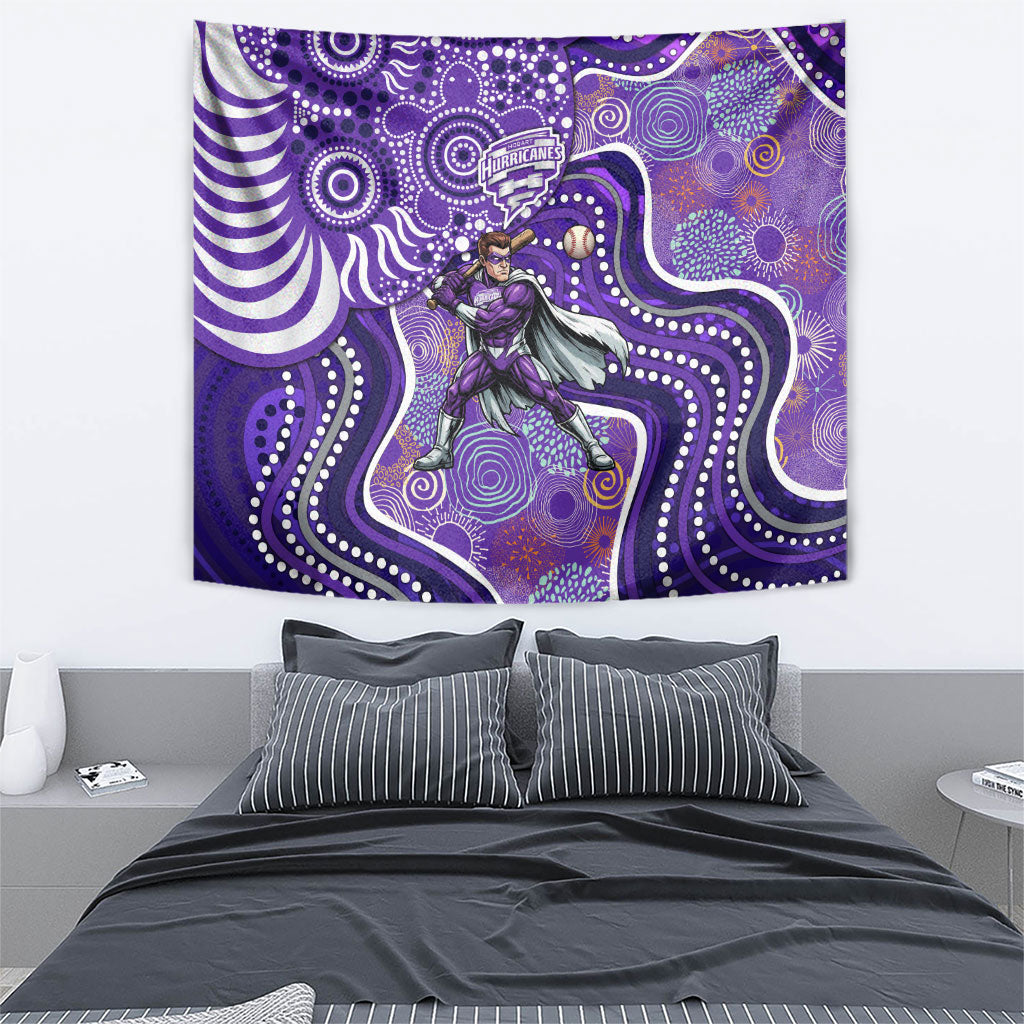 Hobart Hurricanes Tapestry Indigenous Dot Art Superhero Batter Tribal Pattern