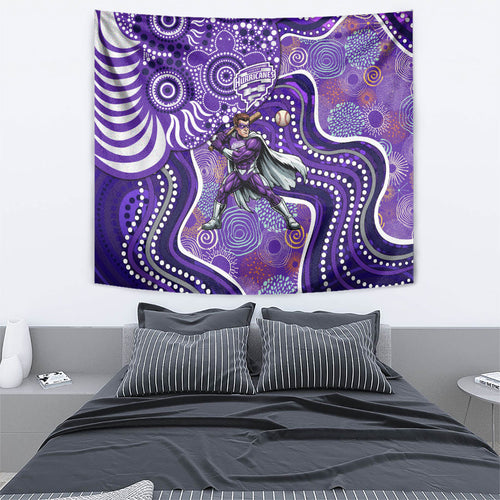 Hobart Hurricanes Tapestry Indigenous Dot Art Superhero Batter Tribal Pattern