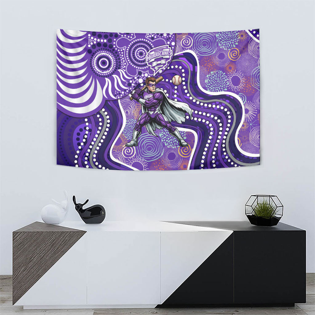 Hobart Hurricanes Tapestry Indigenous Dot Art Superhero Batter Tribal Pattern