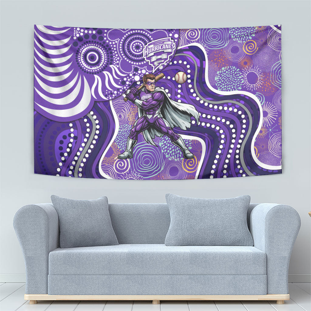 Hobart Hurricanes Tapestry Indigenous Dot Art Superhero Batter Tribal Pattern