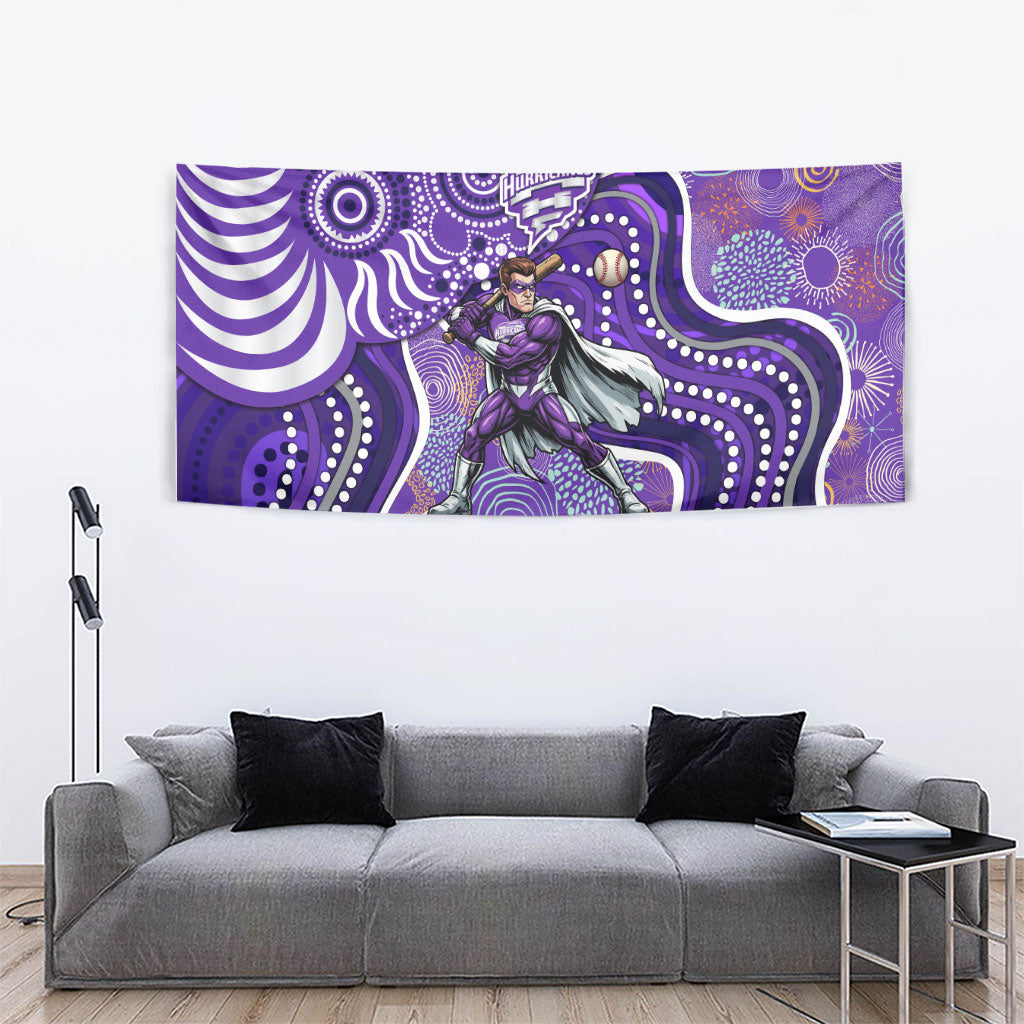 Hobart Hurricanes Tapestry Indigenous Dot Art Superhero Batter Tribal Pattern