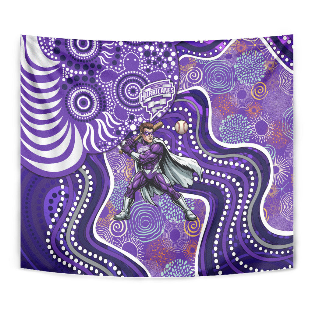 Hobart Hurricanes Tapestry Indigenous Dot Art Superhero Batter Tribal Pattern