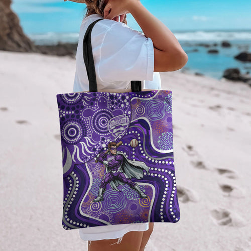 Hobart Hurricanes Tote Bag Indigenous Dot Art Superhero Batter Tribal Pattern
