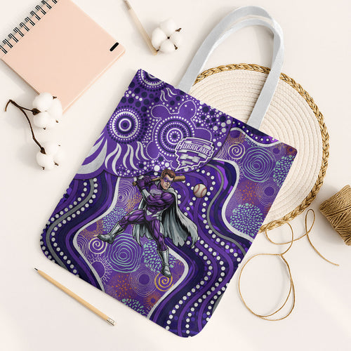 Hobart Hurricanes Tote Bag Indigenous Dot Art Superhero Batter Tribal Pattern