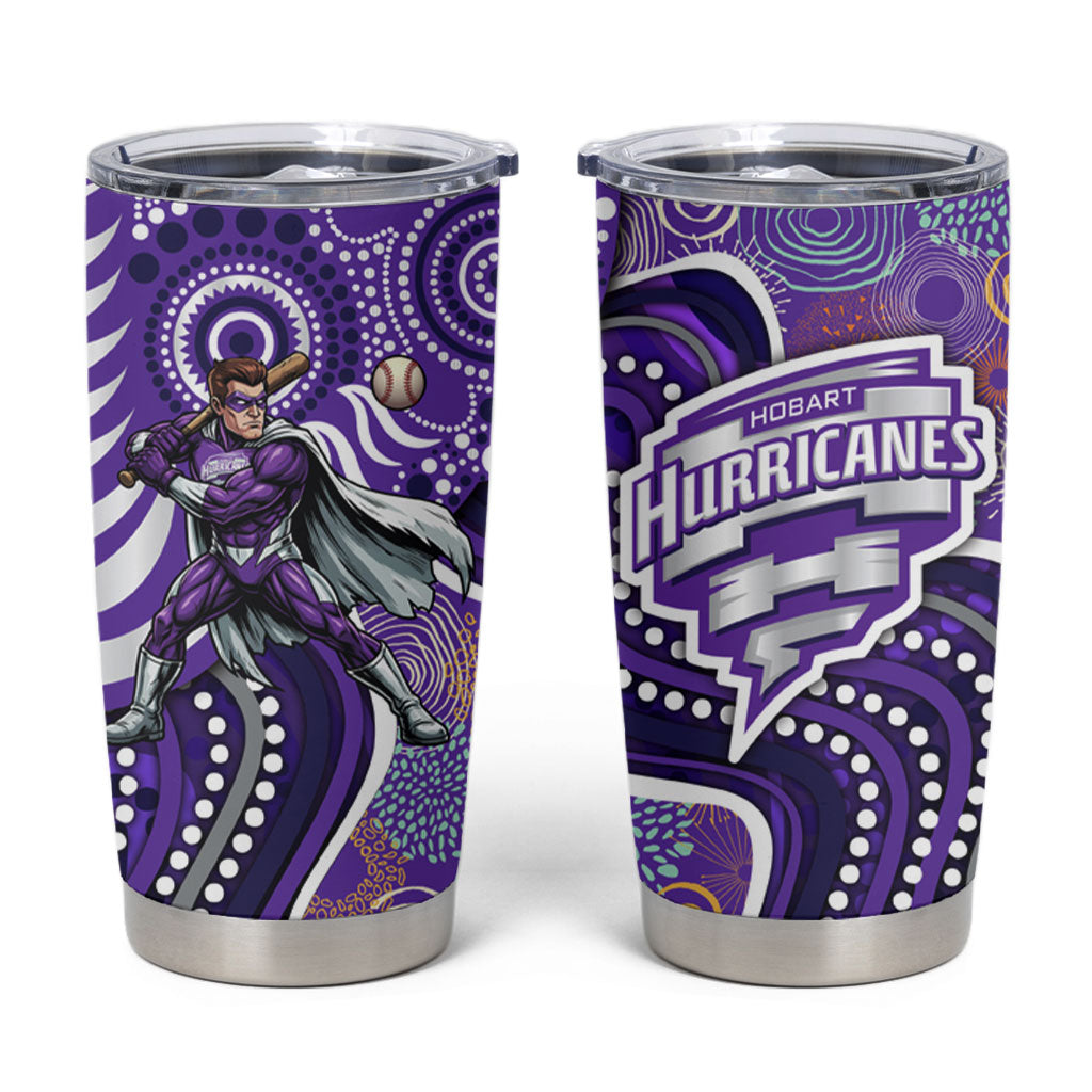 Hobart Hurricanes Tumbler Cup Indigenous Dot Art Superhero Batter Tribal Pattern