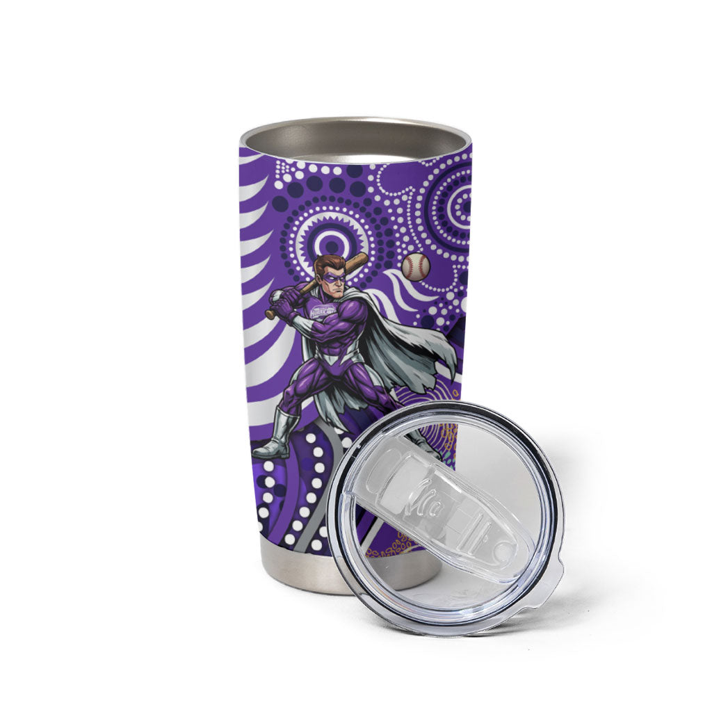 Hobart Hurricanes Tumbler Cup Indigenous Dot Art Superhero Batter Tribal Pattern