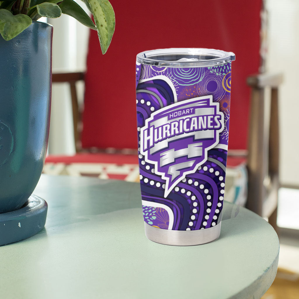 Hobart Hurricanes Tumbler Cup Indigenous Dot Art Superhero Batter Tribal Pattern