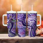Hobart Hurricanes Tumbler With Handle Indigenous Dot Art Superhero Batter Tribal Pattern