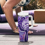Hobart Hurricanes Tumbler With Handle Indigenous Dot Art Superhero Batter Tribal Pattern
