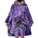 Hobart Hurricanes Wearable Blanket Hoodie Indigenous Dot Art Superhero Batter Tribal Pattern