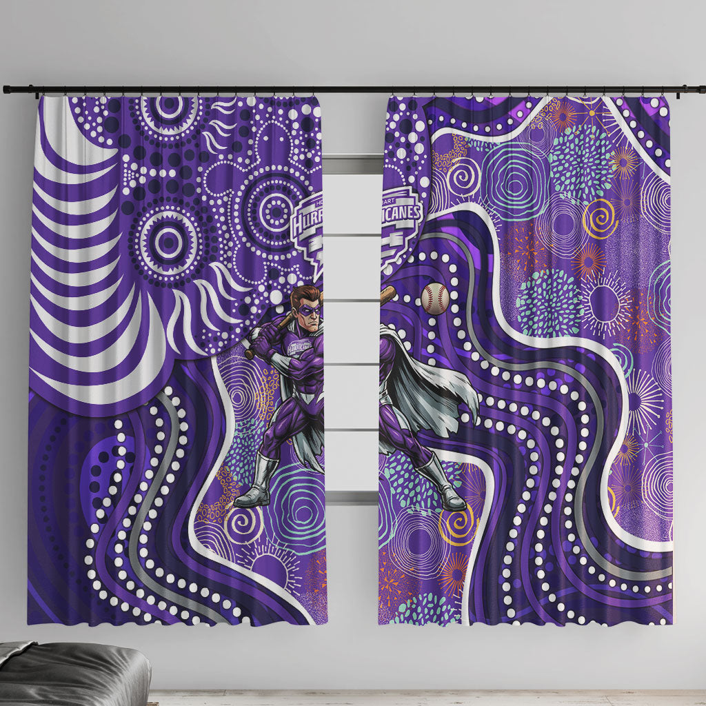 Hobart Hurricanes Window Curtain Indigenous Dot Art Superhero Batter Tribal Pattern