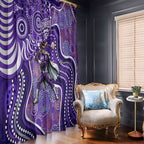 Hobart Hurricanes Window Curtain Indigenous Dot Art Superhero Batter Tribal Pattern
