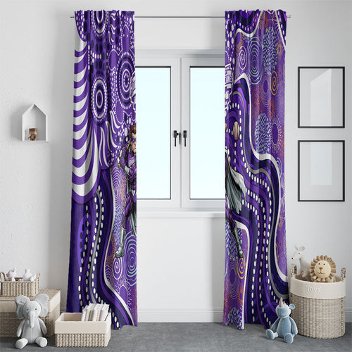 Hobart Hurricanes Window Curtain Indigenous Dot Art Superhero Batter Tribal Pattern