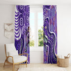 Hobart Hurricanes Window Curtain Indigenous Dot Art Superhero Batter Tribal Pattern