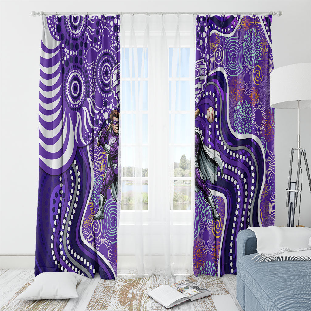 Hobart Hurricanes Window Curtain Indigenous Dot Art Superhero Batter Tribal Pattern