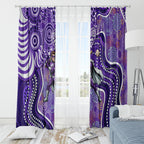 Hobart Hurricanes Window Curtain Indigenous Dot Art Superhero Batter Tribal Pattern