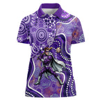 Hobart Hurricanes Women Polo Shirt Indigenous Dot Art Superhero Batter Tribal Pattern