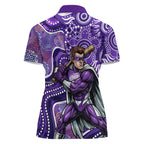 Hobart Hurricanes Women Polo Shirt Indigenous Dot Art Superhero Batter Tribal Pattern