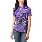 Hobart Hurricanes Women Polo Shirt Indigenous Dot Art Superhero Batter Tribal Pattern