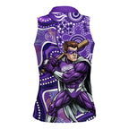 Hobart Hurricanes Women Sleeveless Polo Shirt Indigenous Dot Art Superhero Batter Tribal Pattern
