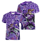 Hobart Hurricanes Women V-Neck T-Shirt Indigenous Dot Art Superhero Batter Tribal Pattern