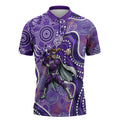 Hobart Hurricanes Zipper Polo Shirt Indigenous Dot Art Superhero Batter Tribal Pattern
