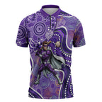 Hobart Hurricanes Zipper Polo Shirt Indigenous Dot Art Superhero Batter Tribal Pattern