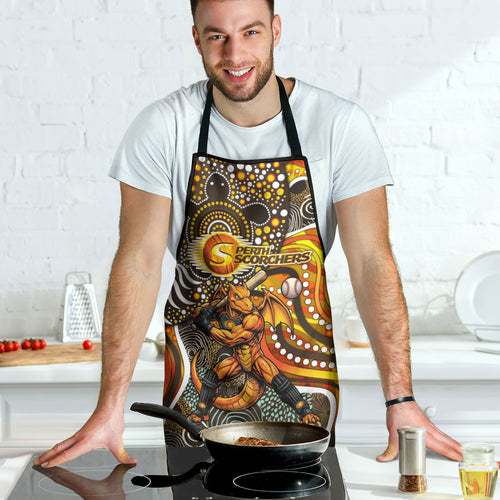 Perth Scorchers Apron Indigenous Dot Art Superhero Batter Tribal Pattern