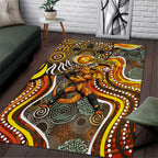 Perth Scorchers Area Rug Indigenous Dot Art Superhero Batter Tribal Pattern