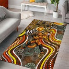 Perth Scorchers Area Rug Indigenous Dot Art Superhero Batter Tribal Pattern