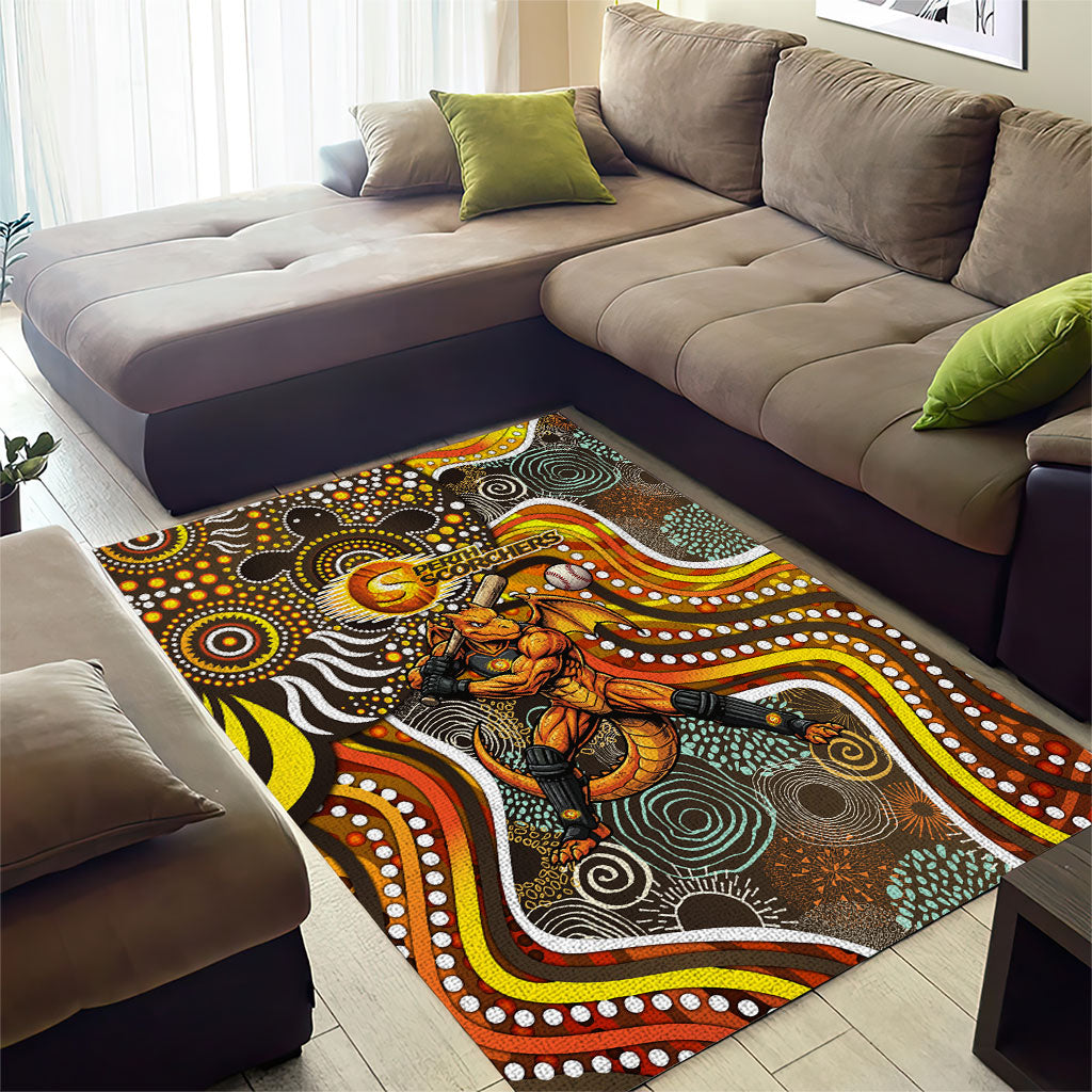 Perth Scorchers Area Rug Indigenous Dot Art Superhero Batter Tribal Pattern