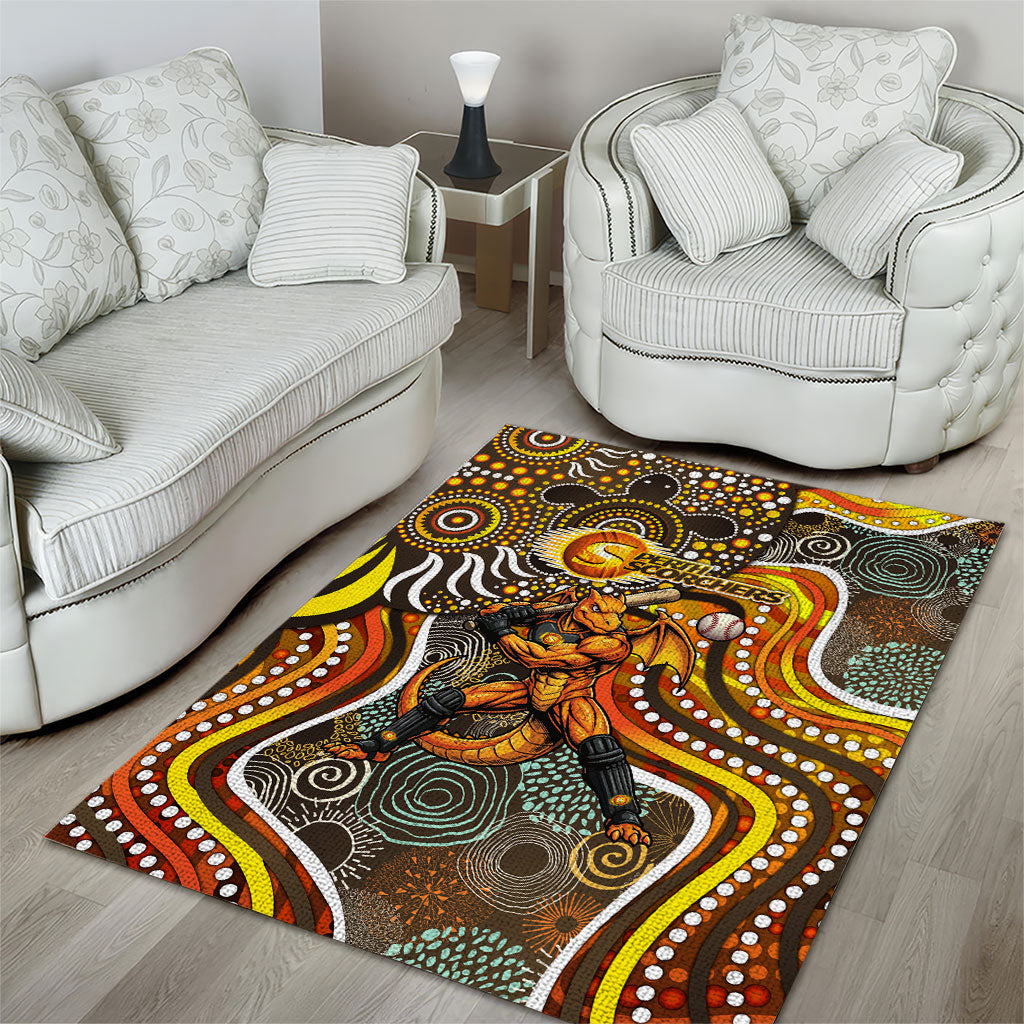 Perth Scorchers Area Rug Indigenous Dot Art Superhero Batter Tribal Pattern