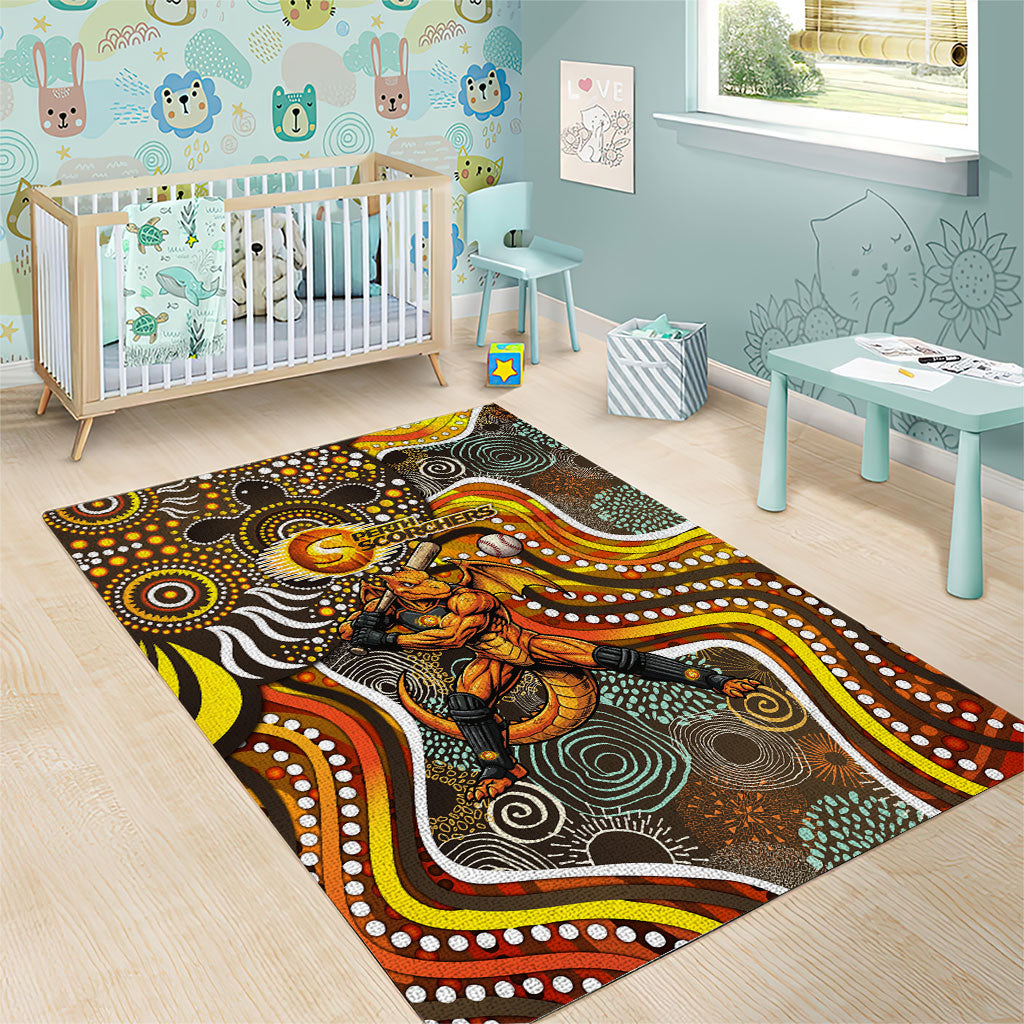 Perth Scorchers Area Rug Indigenous Dot Art Superhero Batter Tribal Pattern