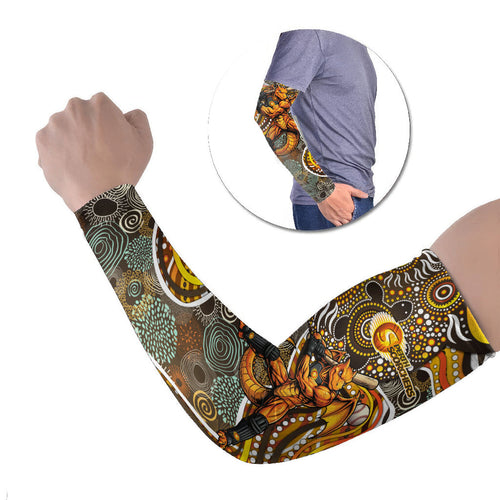 Perth Scorchers Arm Sleeves Indigenous Dot Art Superhero Batter Tribal Pattern