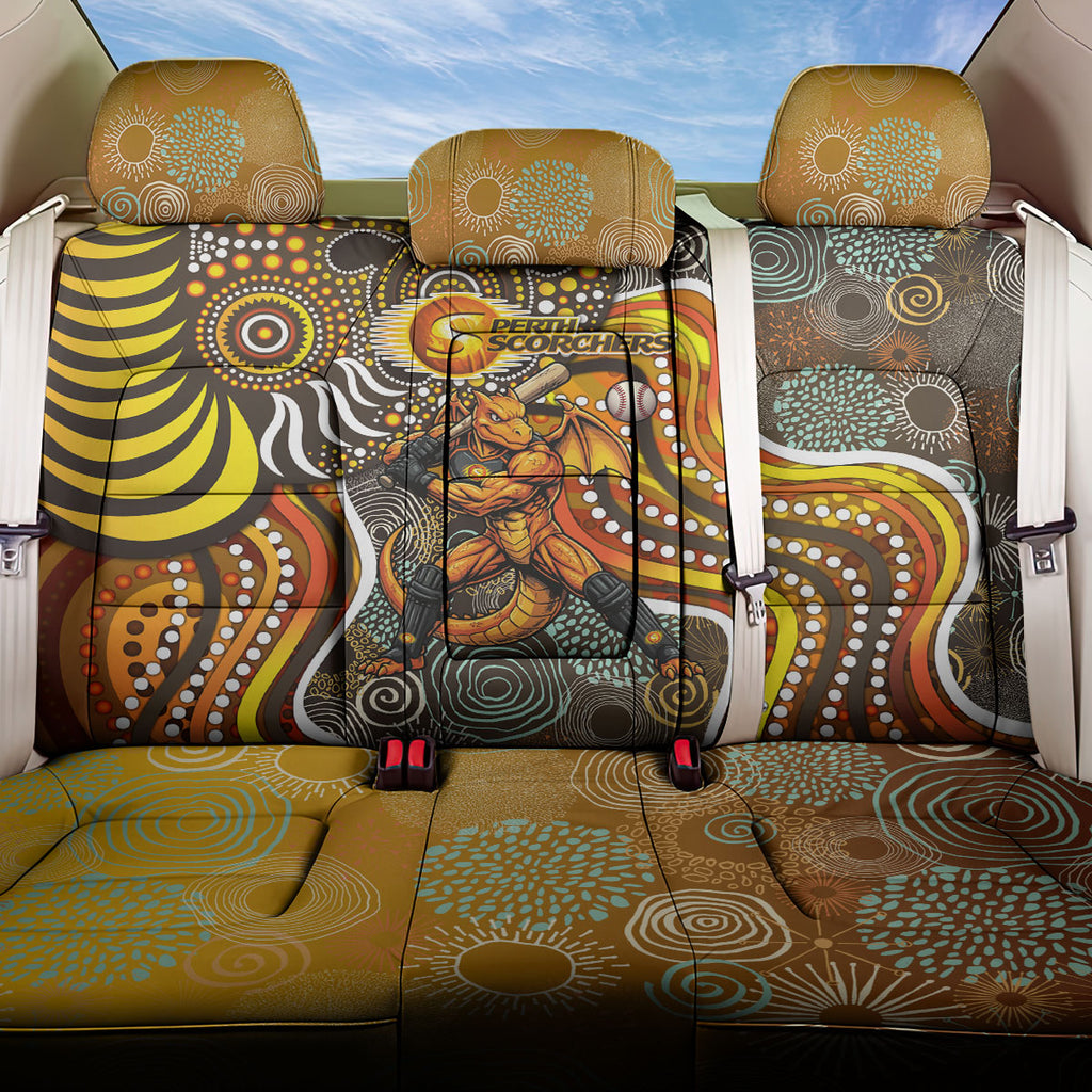 Perth Scorchers Back Car Seat Cover Indigenous Dot Art Superhero Batter Tribal Pattern