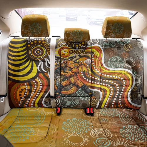 Perth Scorchers Back Car Seat Cover Indigenous Dot Art Superhero Batter Tribal Pattern