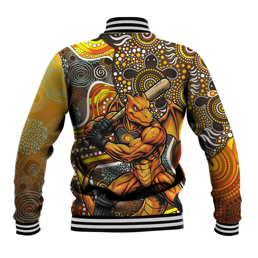 Perth Scorchers Baseball Jacket Indigenous Dot Art Superhero Batter Tribal Pattern