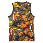 Perth Scorchers Basketball Jersey Indigenous Dot Art Superhero Batter Tribal Pattern