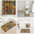 Perth Scorchers Bathroom Set Indigenous Dot Art Superhero Batter Tribal Pattern